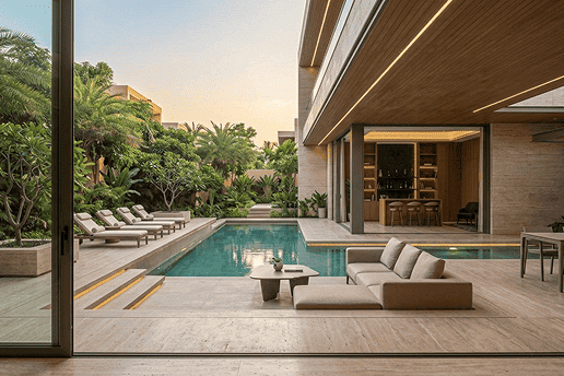 Luxury villa outdoor living area